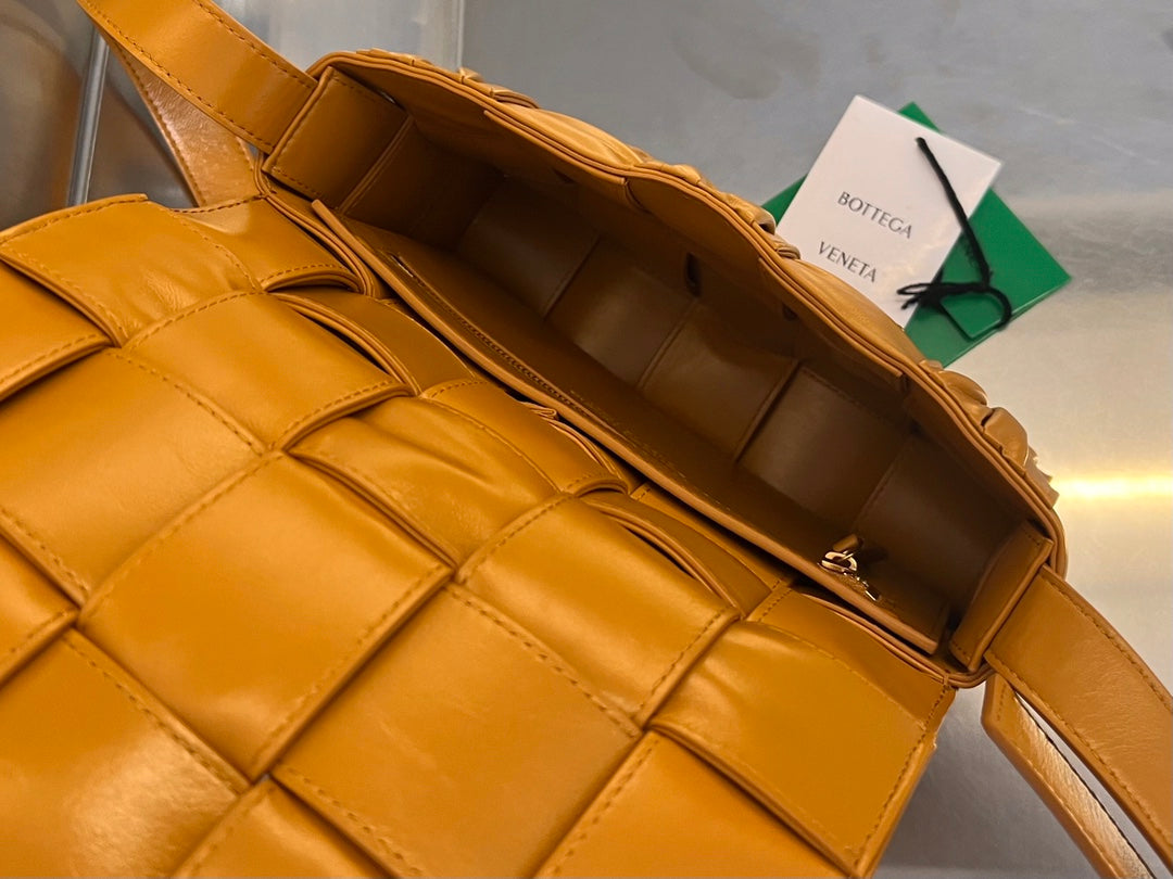 Bottega Veneta Cassette 28 in Sandstone Orange Soft Lambskin Bag