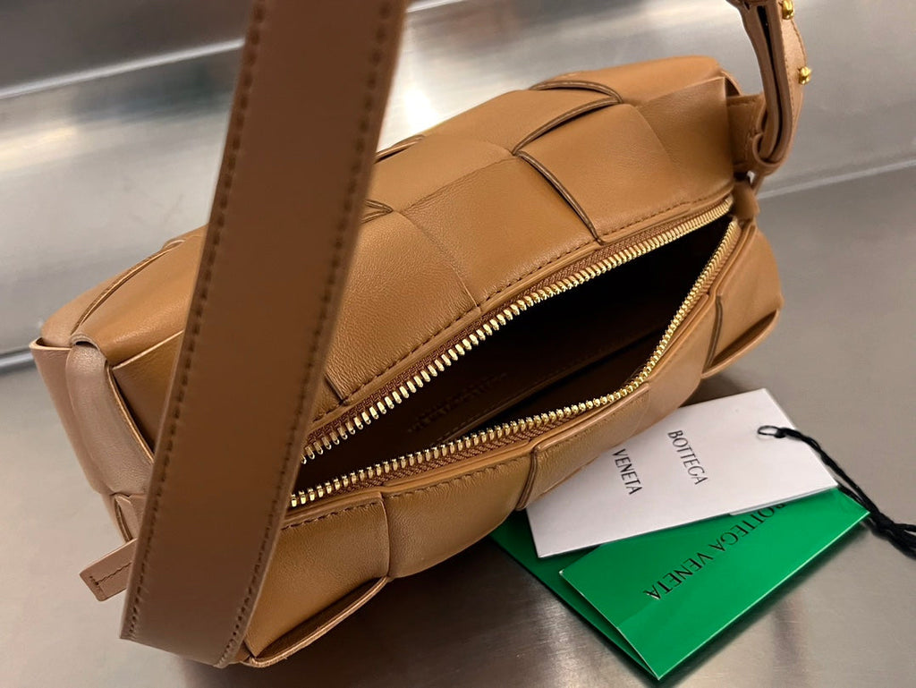Bottega Veneta Brick Cassette 28 in Bronze Brown Calfskin Bag