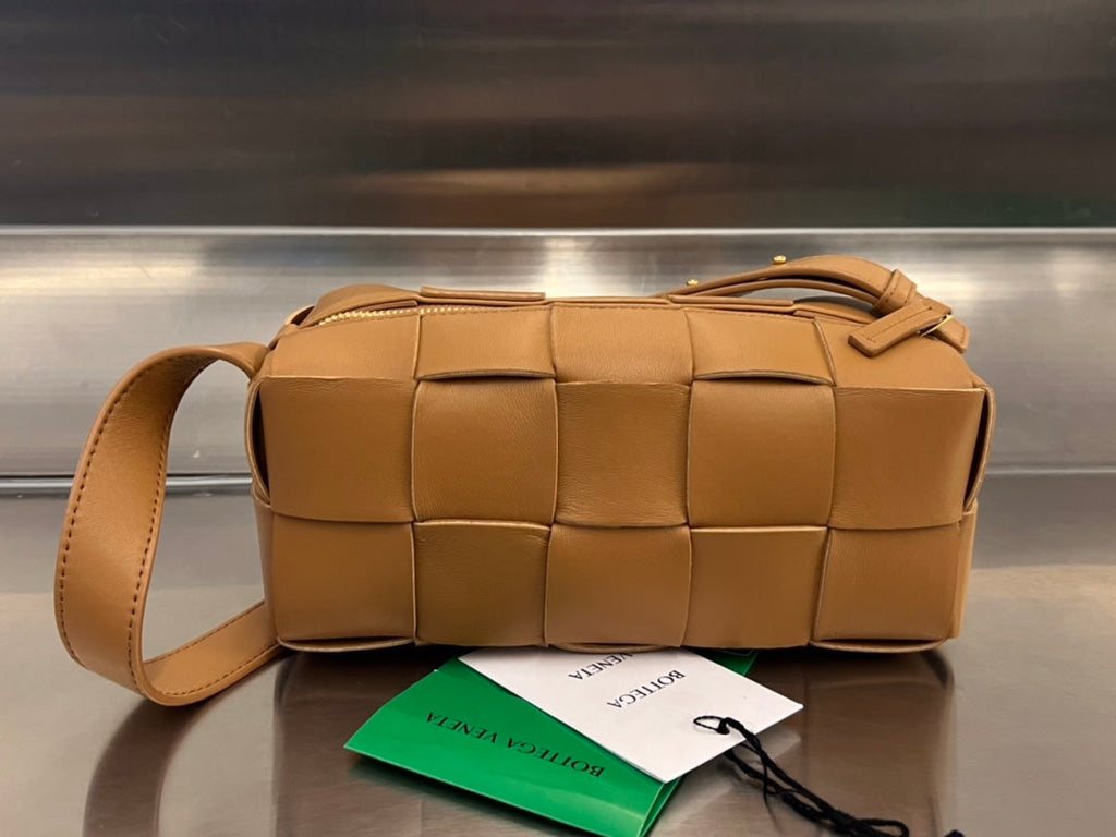 Bottega Veneta Brick Cassette 28 in Bronze Brown Calfskin Bag