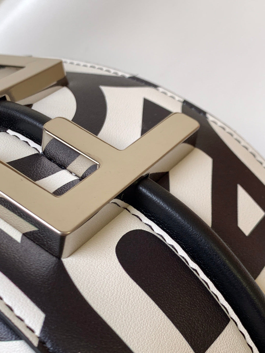Fendi Fendigraphy Small 29 in White Mix Black Smooth Calfskin Silver Hardware Bag