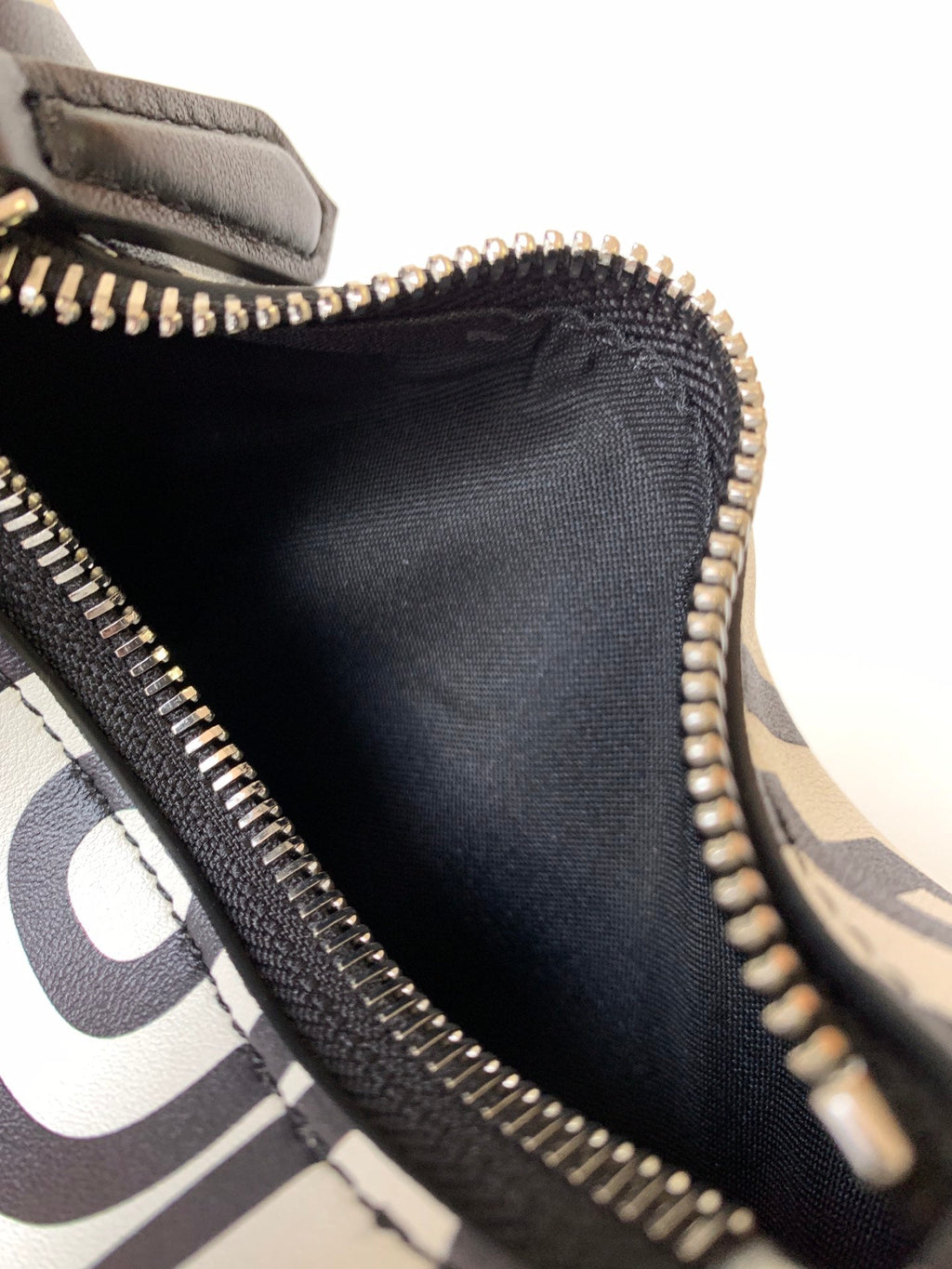 Fendi Fendigraphy Mini 16 in White Mix Black Smooth Calfskin Silver Hardware Bag