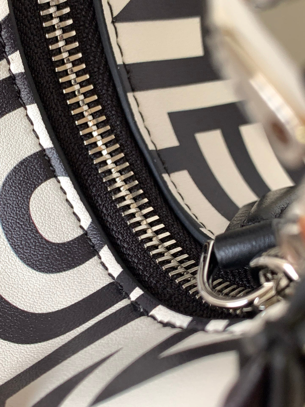 Fendi Fendigraphy Mini 16 in White Mix Black Smooth Calfskin Silver Hardware Bag