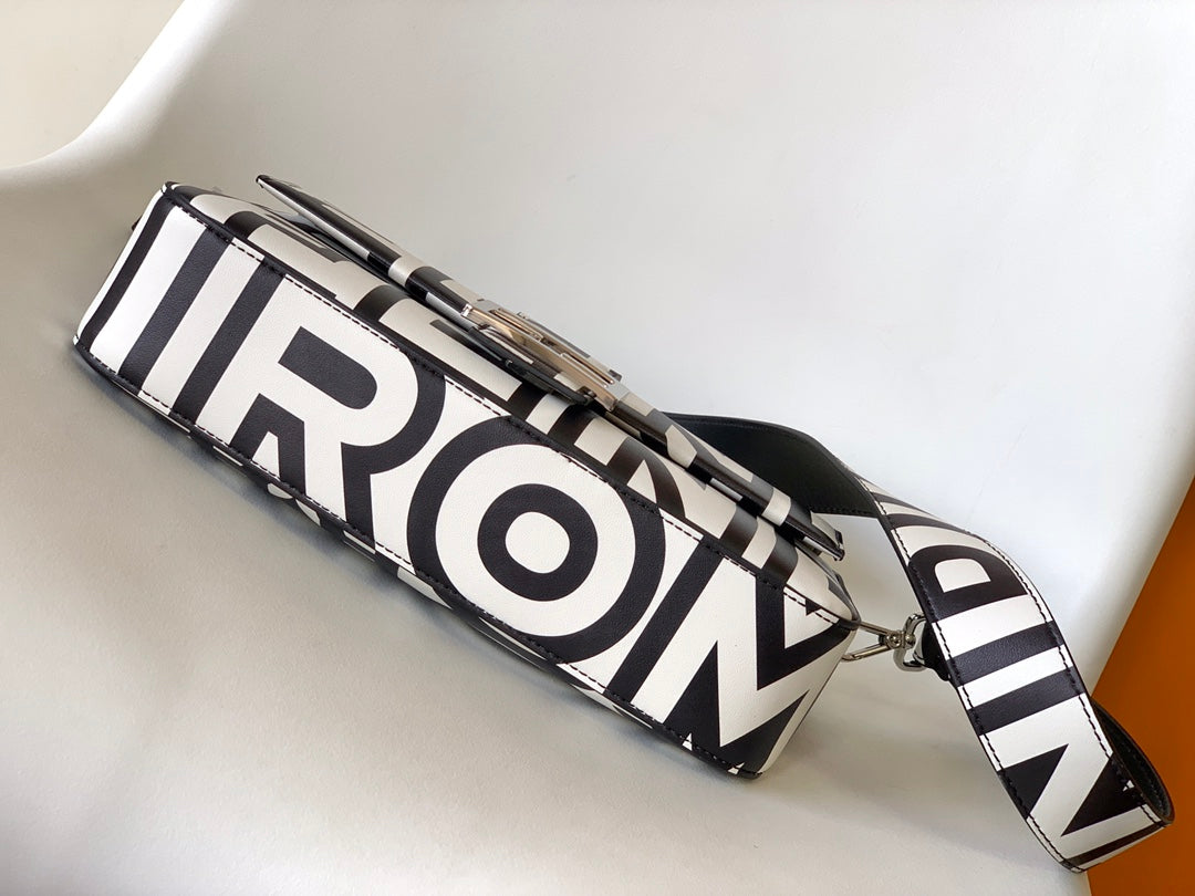 Fendi Fend Roma & Marc Jacobs 27 Bag Black White Leather Shw