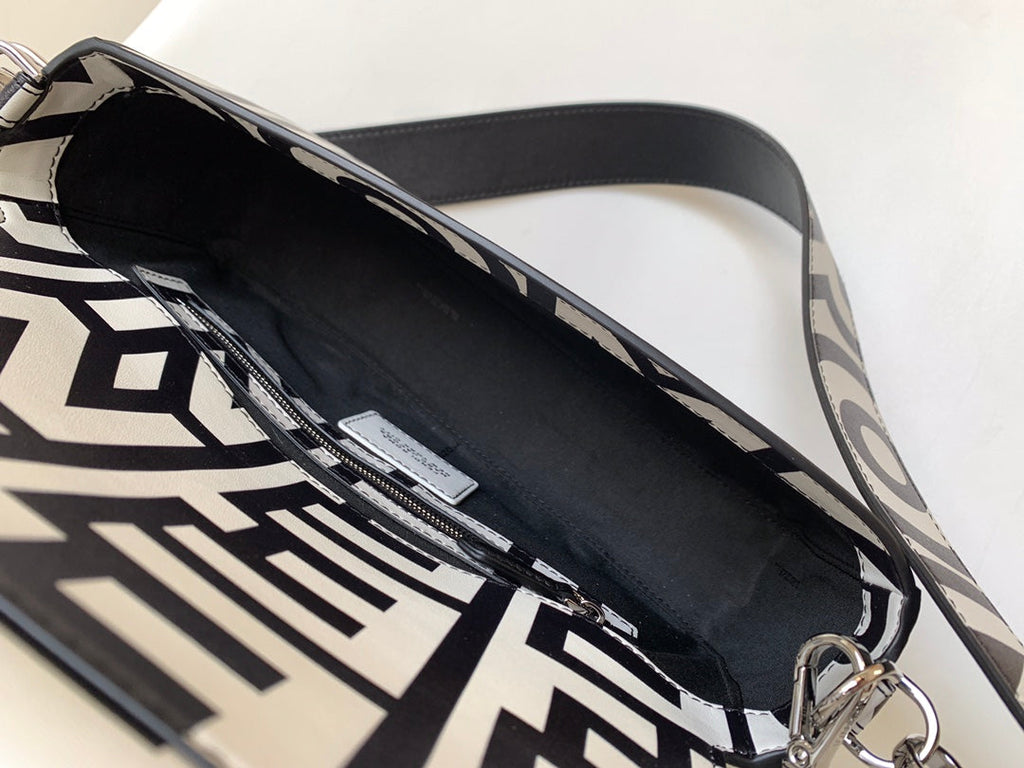 Fendi Fend Roma & Marc Jacobs 27 Bag Black White Leather Shw