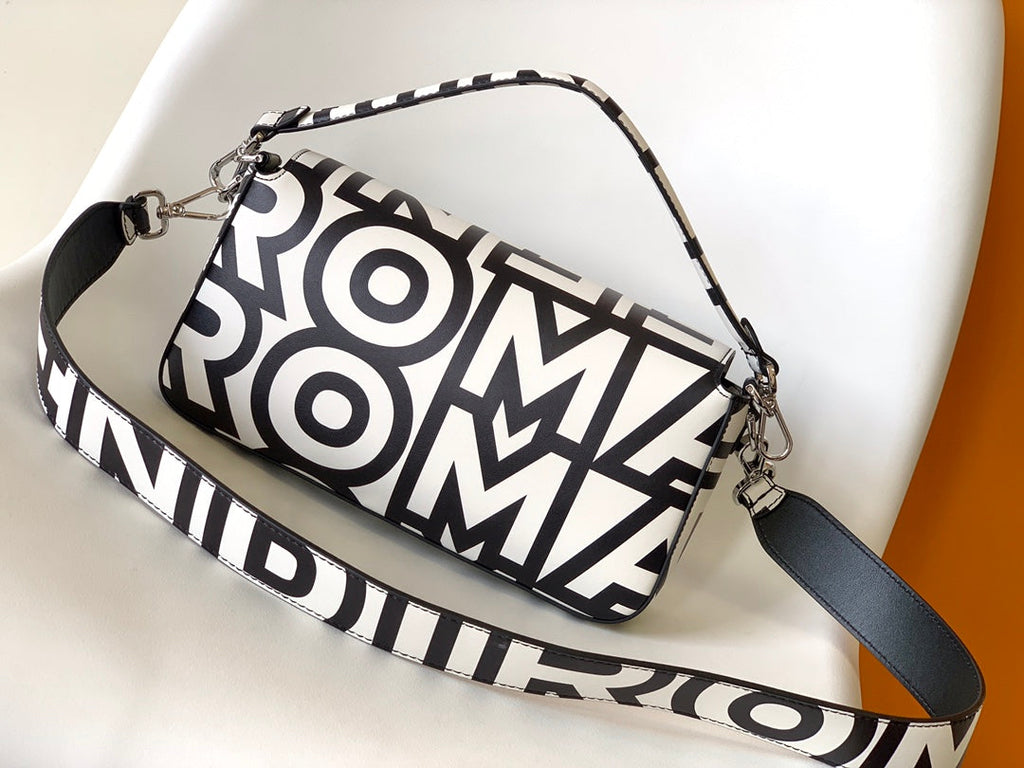 Fendi Fend Roma & Marc Jacobs 27 Bag Black White Leather Shw