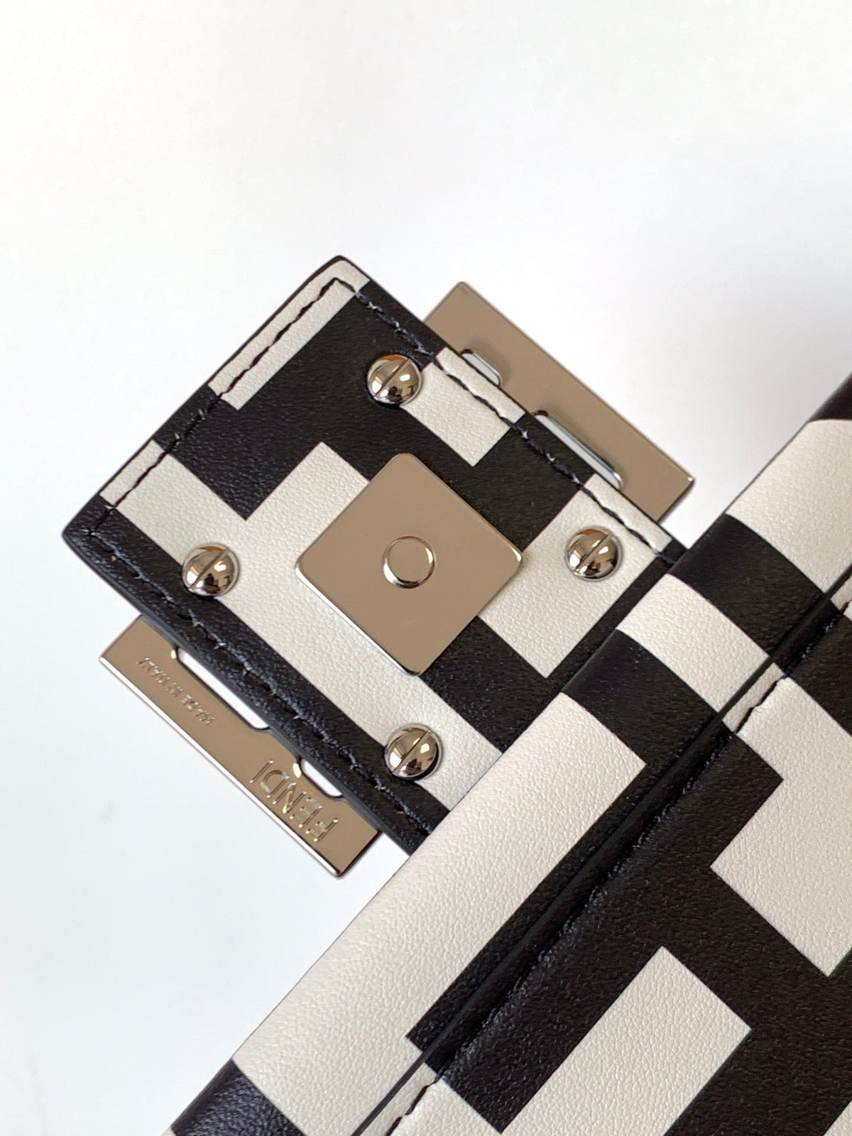 Fendi Fend Roma & Marc Jacobs 27 Bag Black White Leather Shw