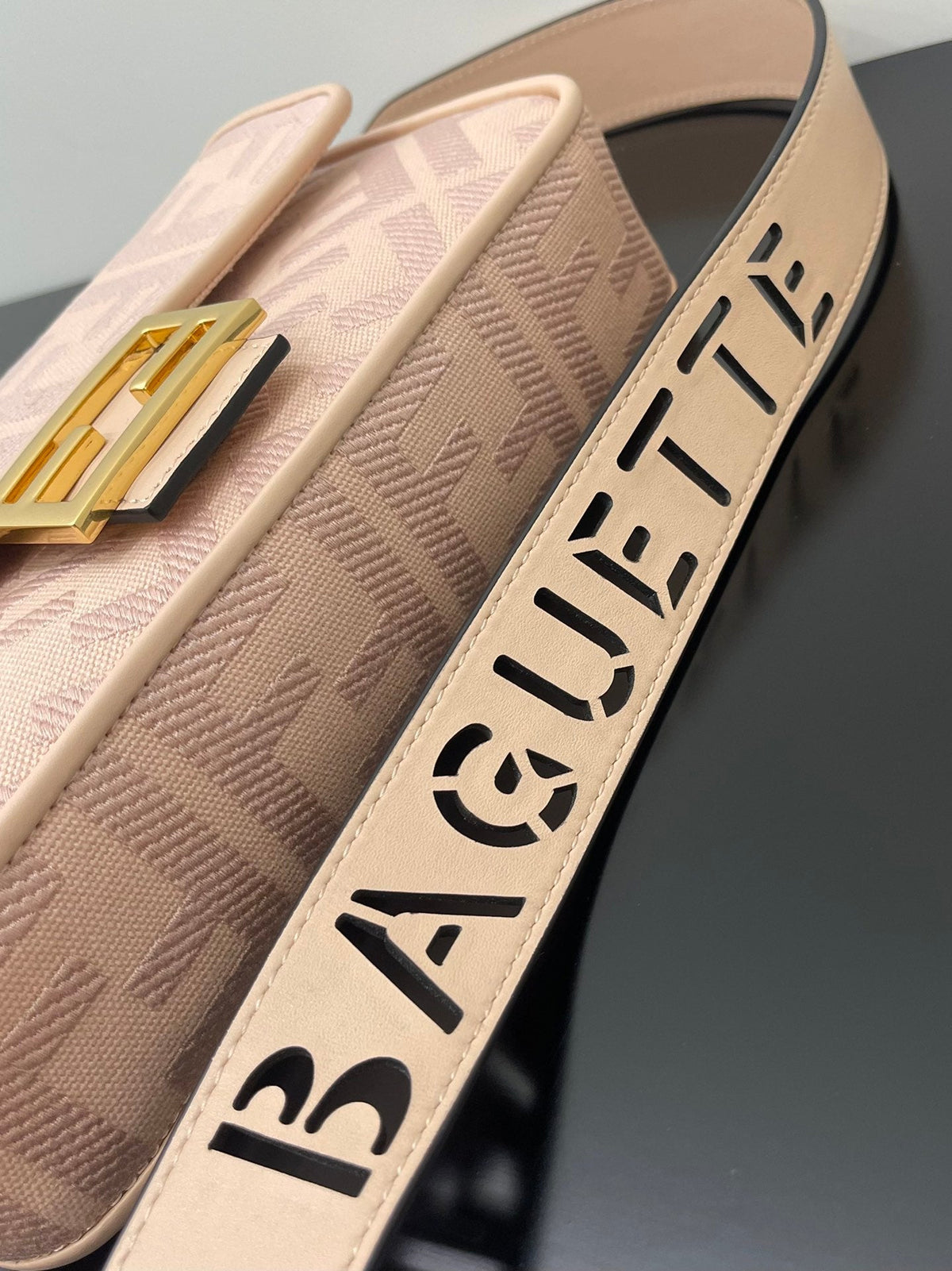 Fendi 26 Baguette Light Pink Nappa Leather Bag with Gold Hardware
