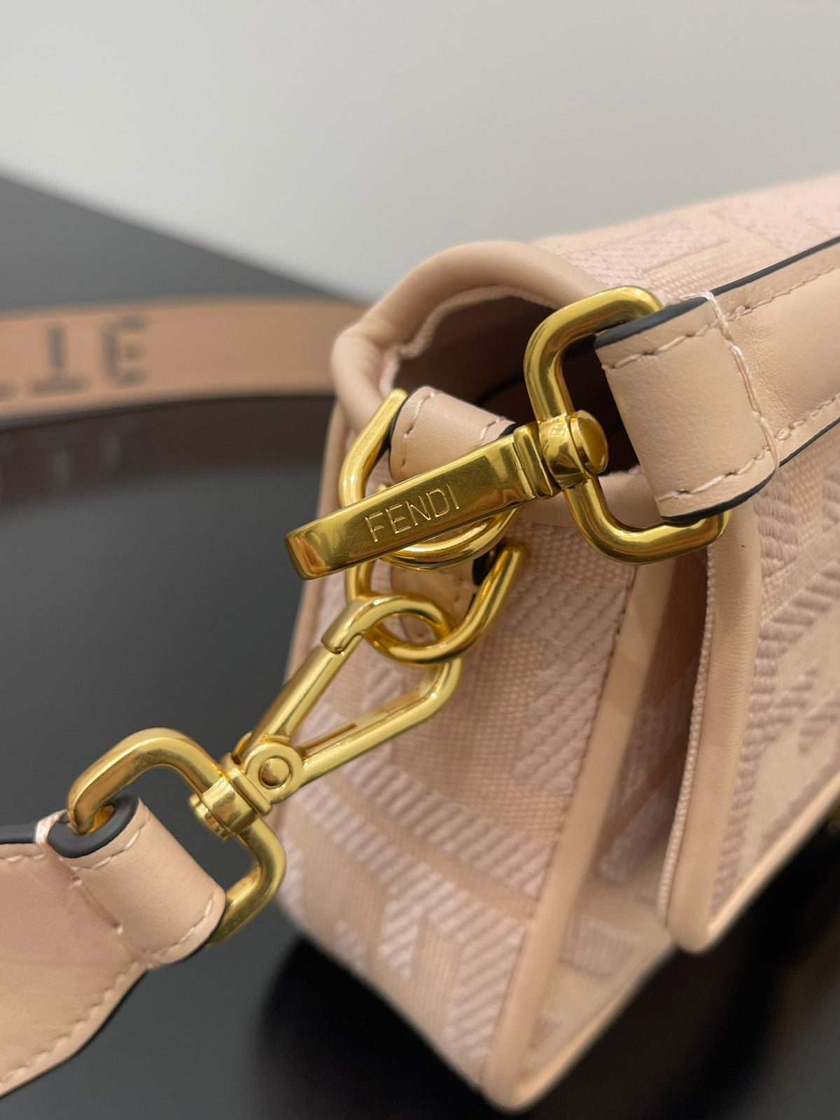 Fendi 26 Baguette Light Pink Nappa Leather Bag with Gold Hardware