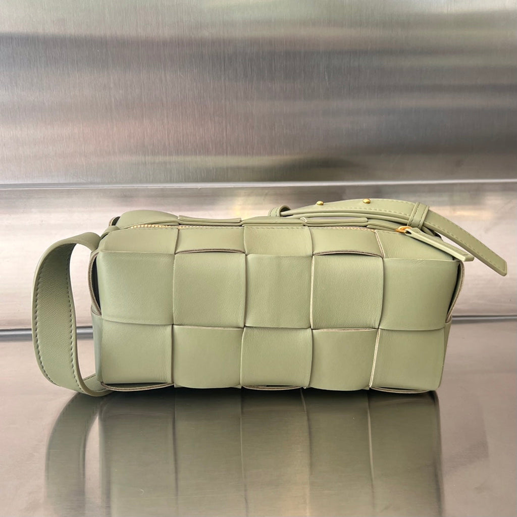 Bottega Veneta Brick Cassette 28 in Gin Green Calfskin Bag