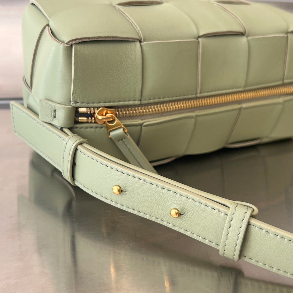 Bottega Veneta Brick Cassette 28 in Gin Green Calfskin Bag