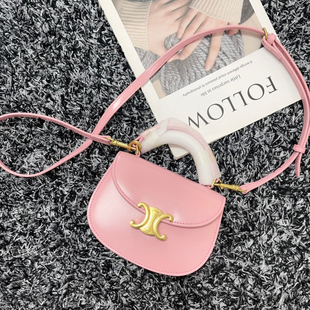 Celine Besace Triphome 17 Calfskin Pink Pastel Bag