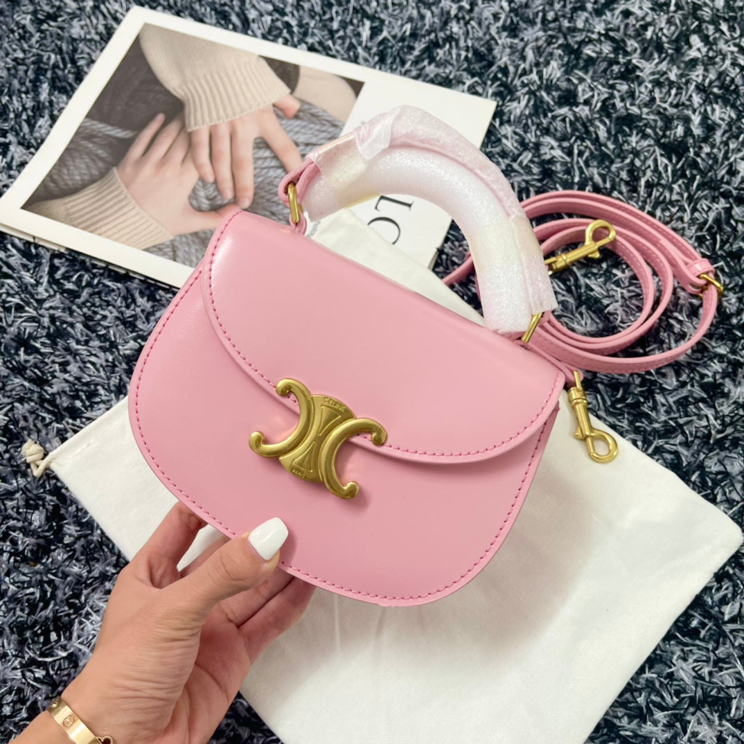 Celine Besace Triphome 17 Calfskin Pink Pastel Bag