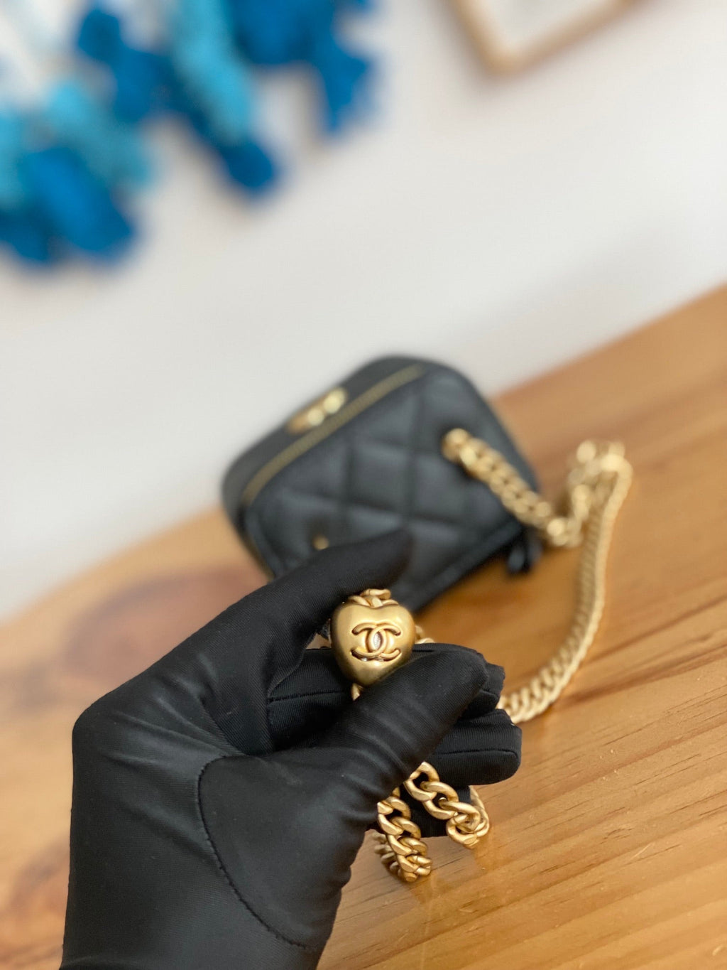 Chanel Mini 10 Vanity in Black Calfskin Gold Hardware Bag