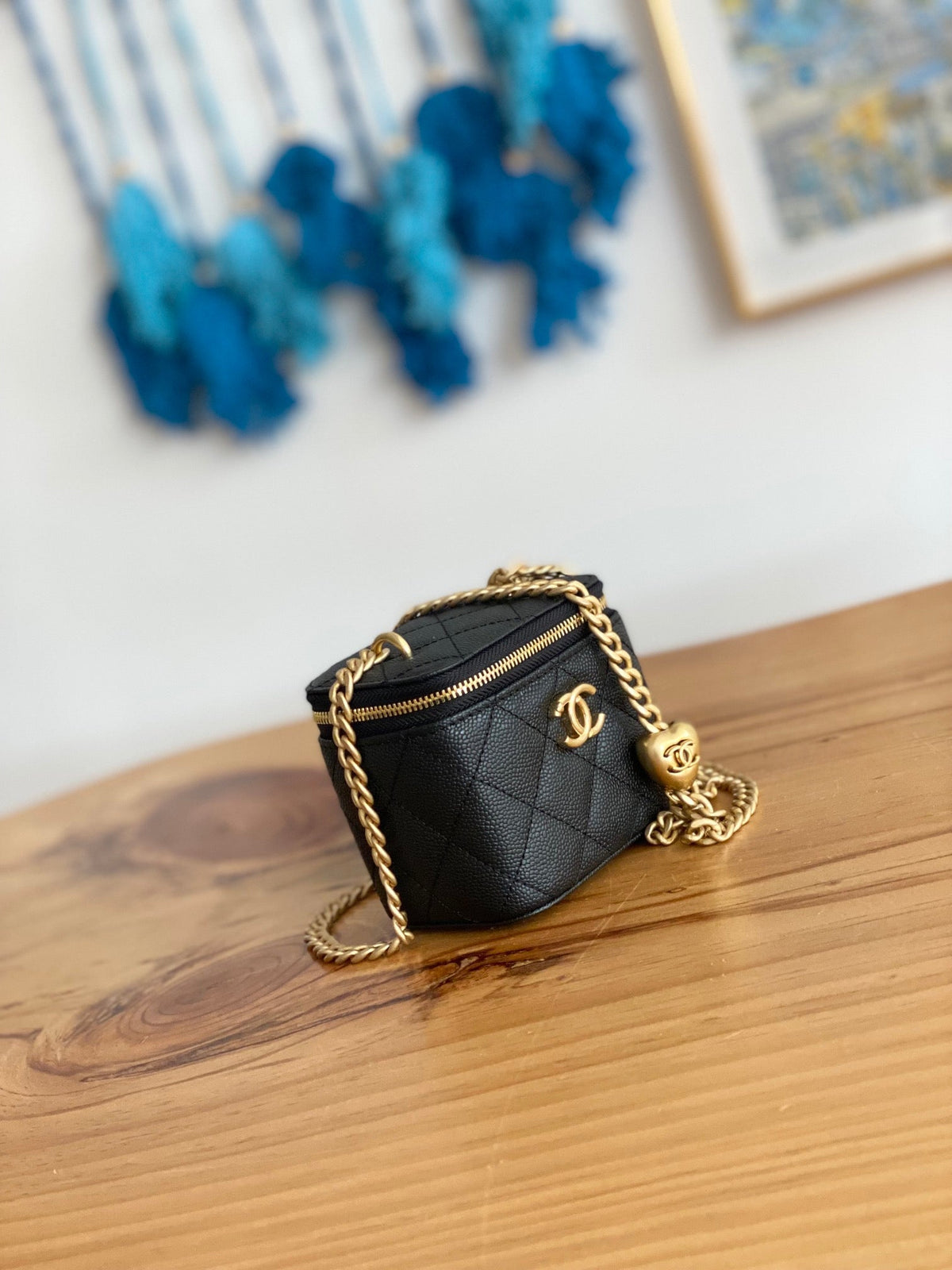 Chanel Mini 10 Vanity in Black Calfskin Gold Hardware Bag