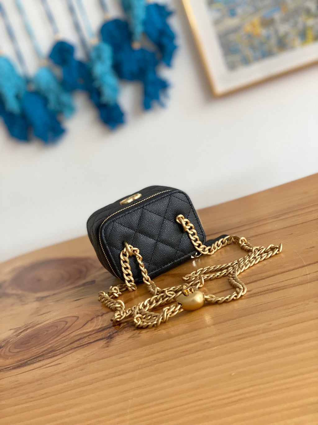 Chanel Mini 10 Vanity in Black Calfskin Gold Hardware Bag