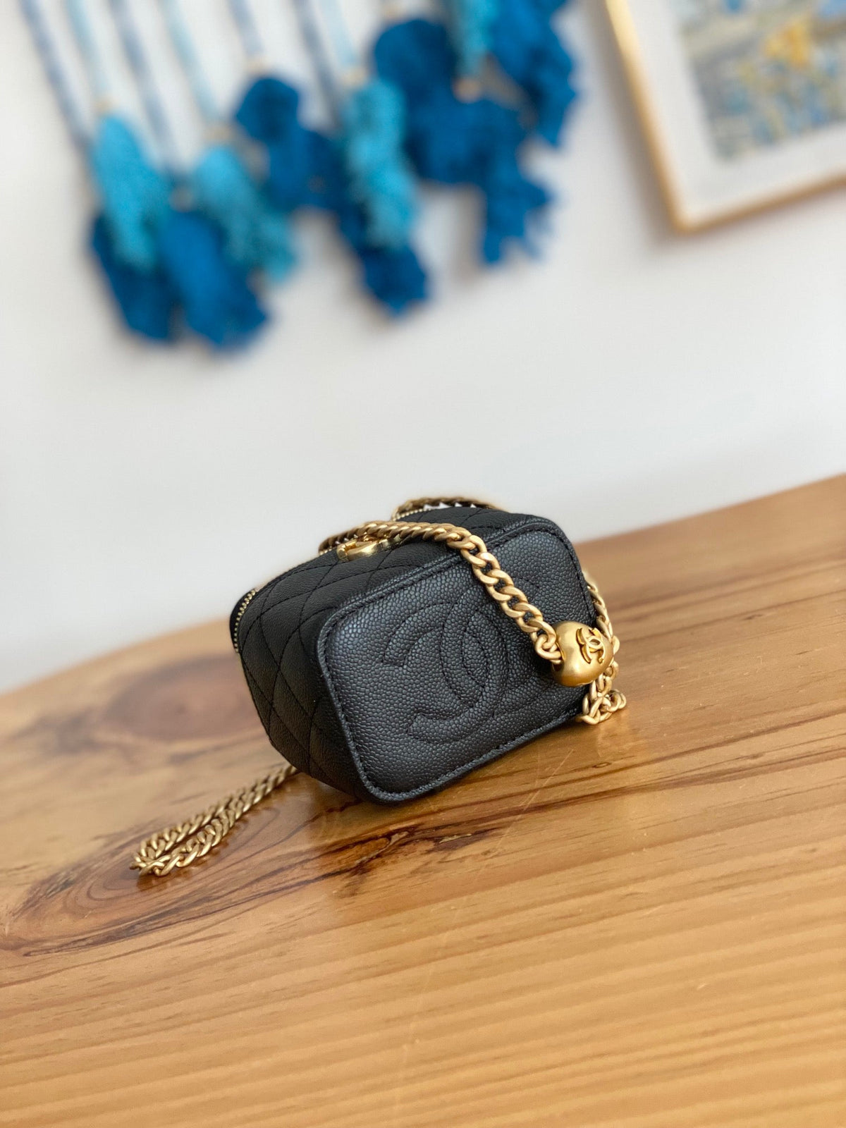 Chanel Mini 10 Vanity in Black Calfskin Gold Hardware Bag