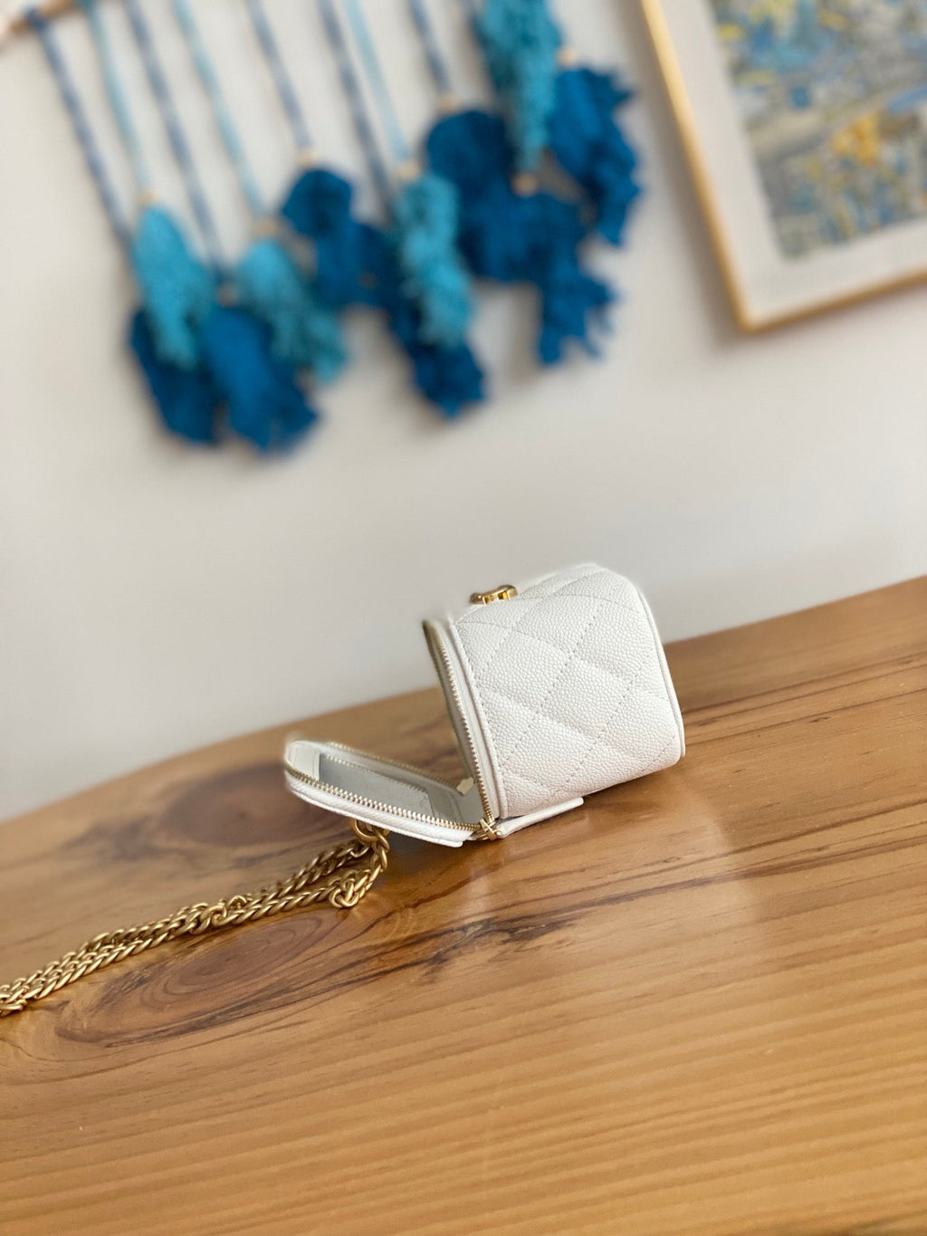 Chanel Mini 10 Vanity in White Calfskin Gold Hardware Bag