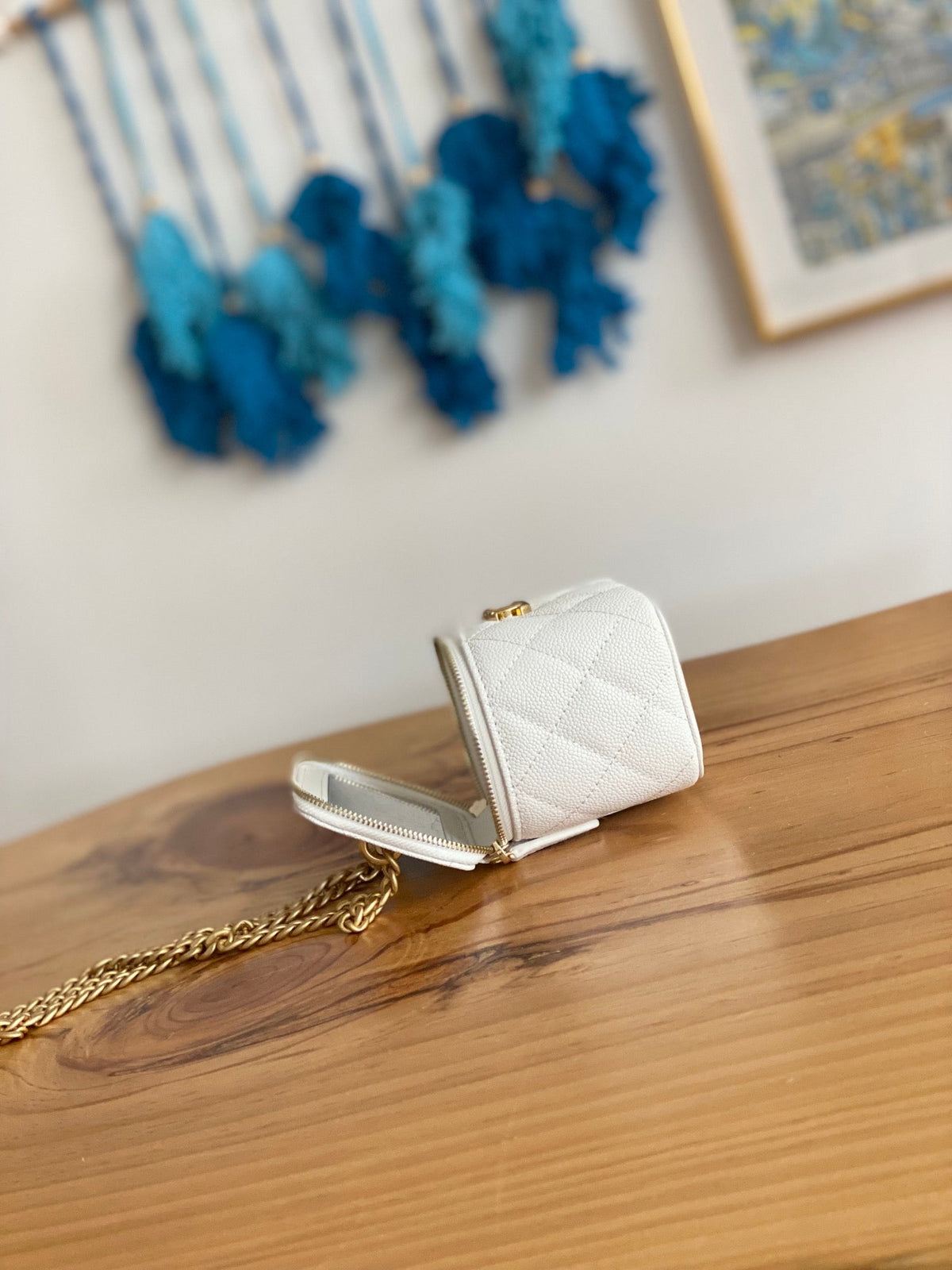 Chanel Mini 10 Vanity in White Calfskin Gold Hardware Bag