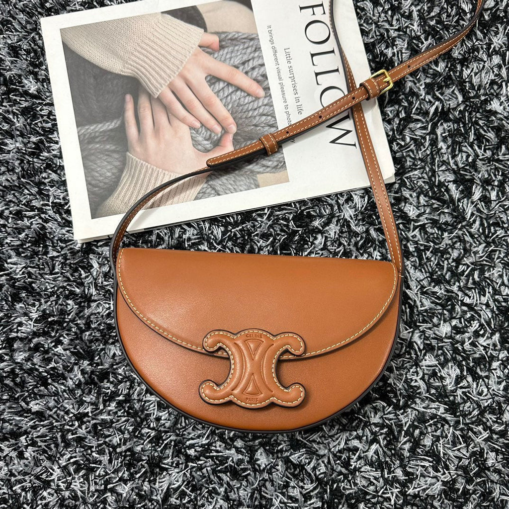 Celine Besace Triphome 23 Cinnamon Brown Calfskin Bag