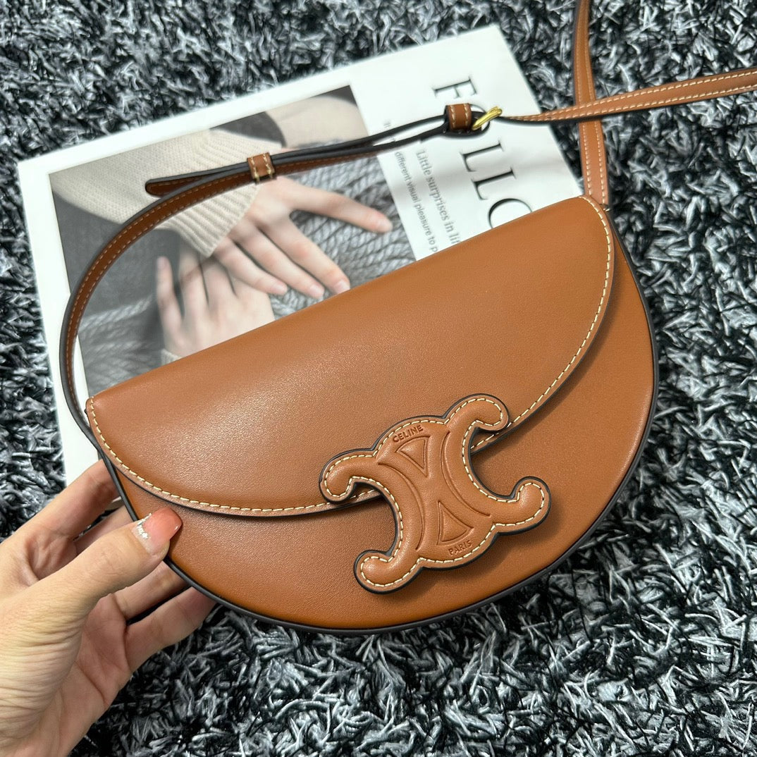 Celine Besace Triphome 23 Cinnamon Brown Calfskin Bag