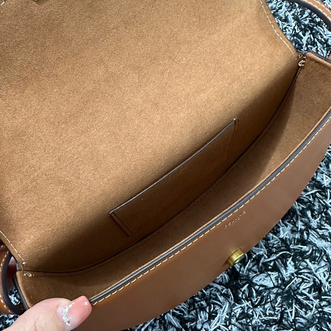 Celine Besace Triphome 23 Cinnamon Brown Calfskin Bag