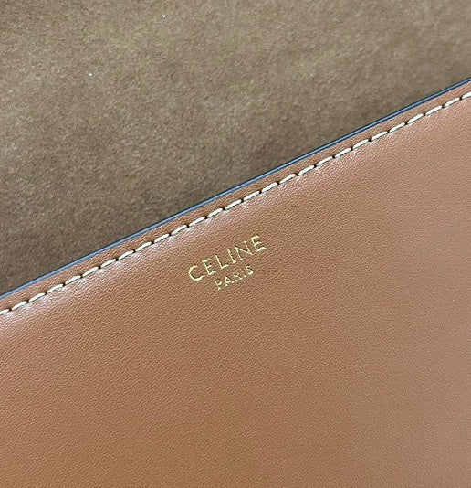 Celine Besace Triphome 23 Cinnamon Brown Calfskin Bag