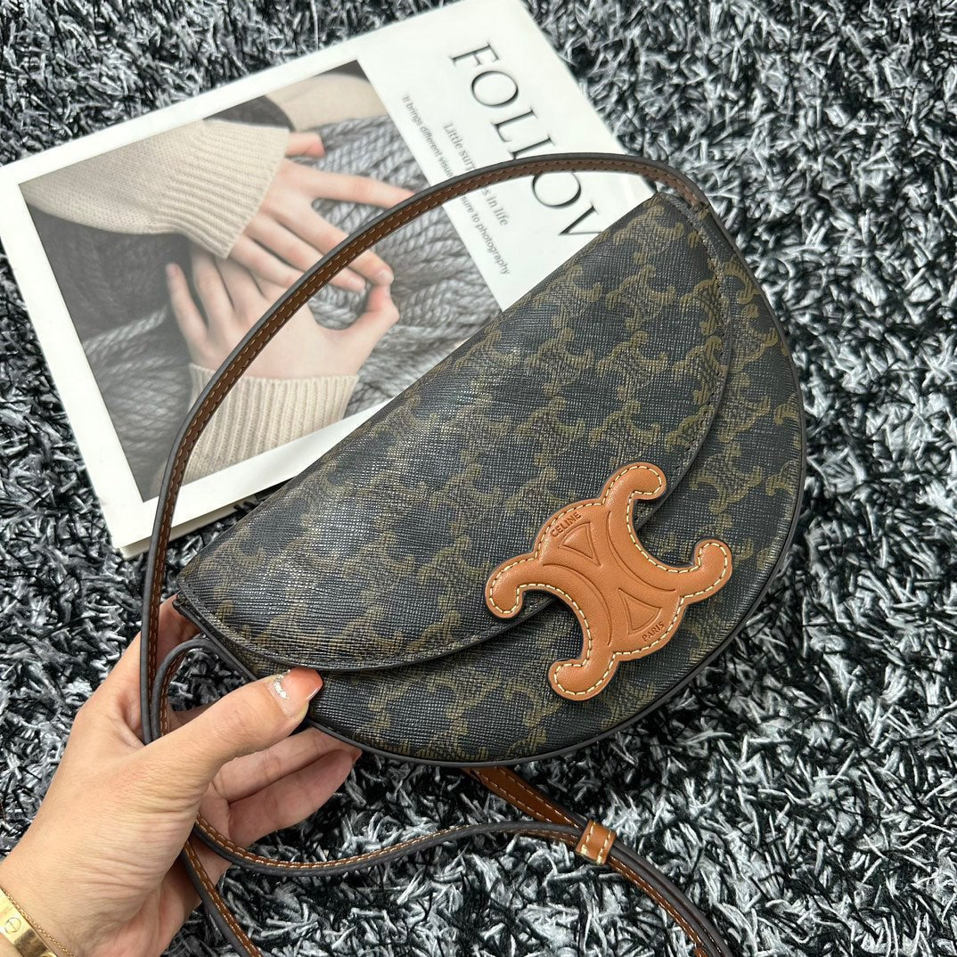 Celine Besace Triphome 23 Black Pattern Calfskin Bag