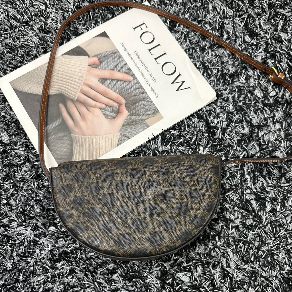 Celine Besace Triphome 23 Black Pattern Calfskin Bag
