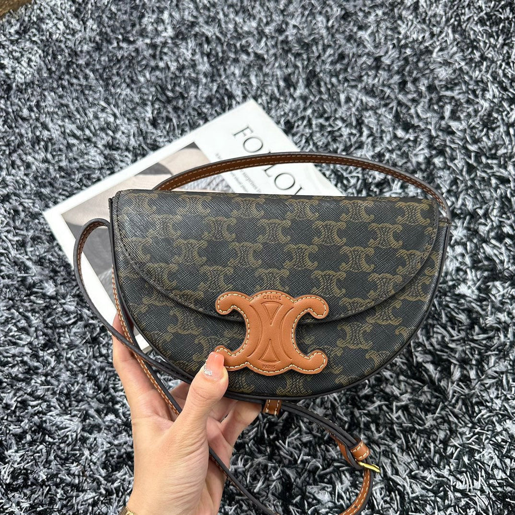 Celine Besace Triphome 23 Black Pattern Calfskin Bag
