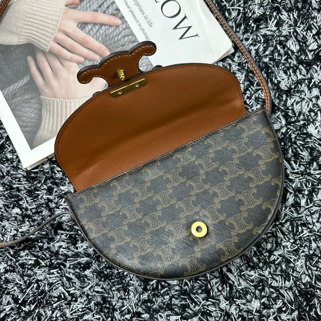 Celine Besace Triphome 23 Black Pattern Calfskin Bag