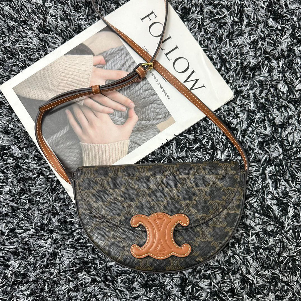 Celine Besace Triphome 23 Black Pattern Calfskin Bag