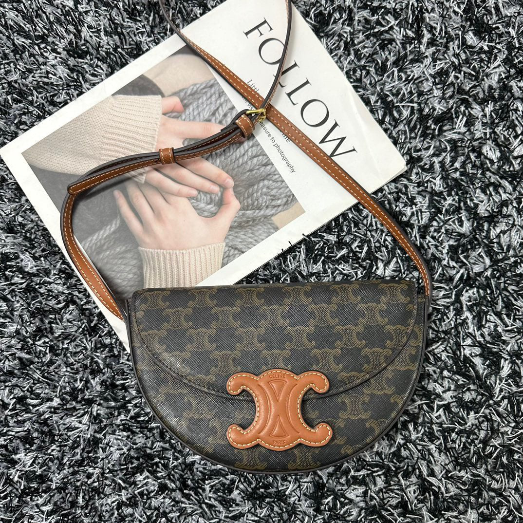 Celine Besace Triphome 23 Black Pattern Calfskin Bag