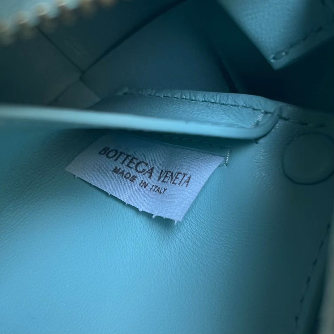 Bottega Veneta Brick Cassette 28 in Sky Blue Calfskin Bag