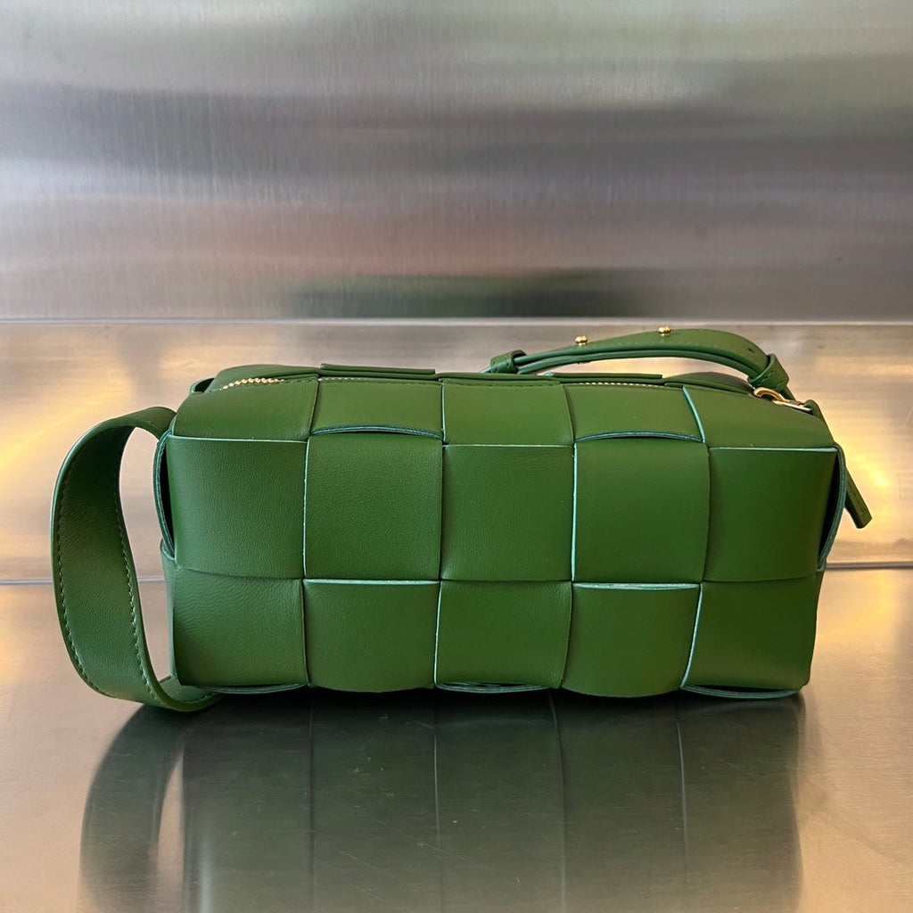 Bottega Veneta Brick Cassette 28 in Dark Green Calfskin Bag