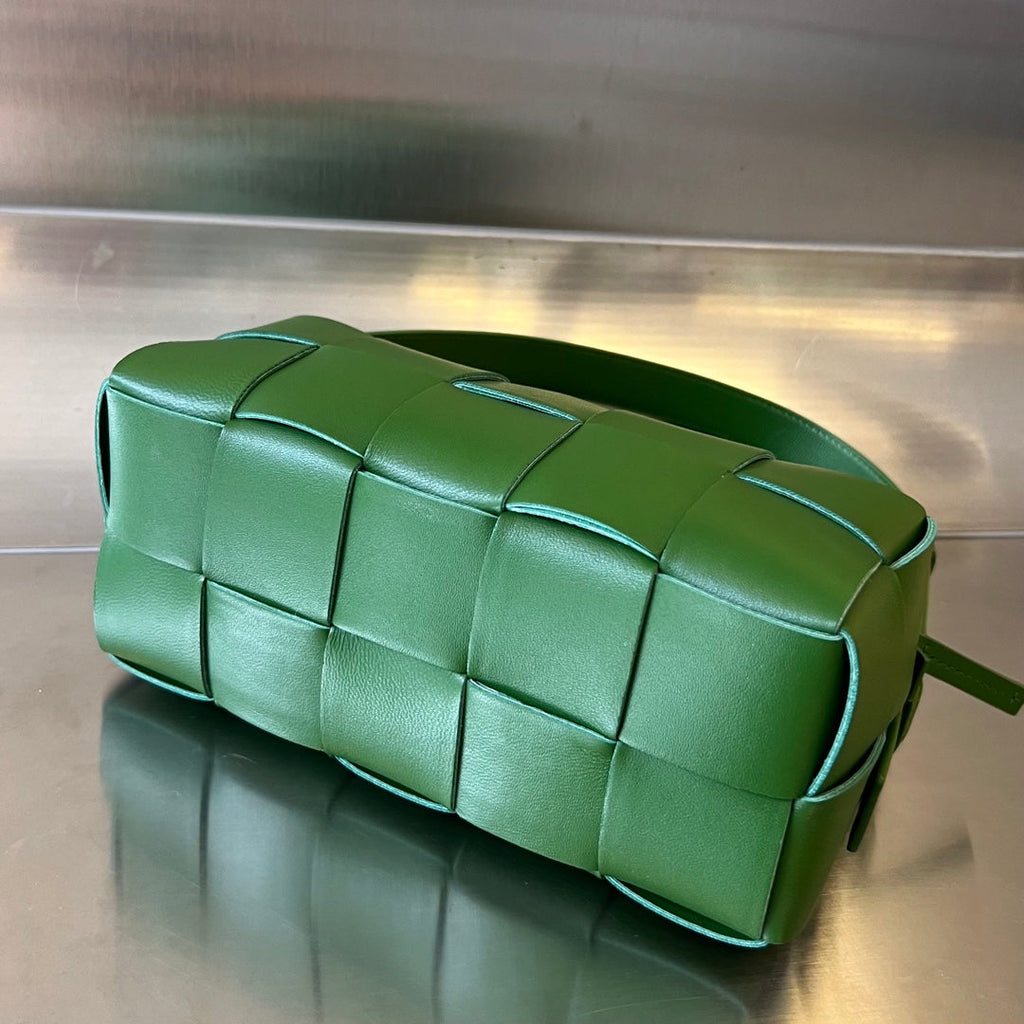 Bottega Veneta Brick Cassette 28 in Dark Green Calfskin Bag