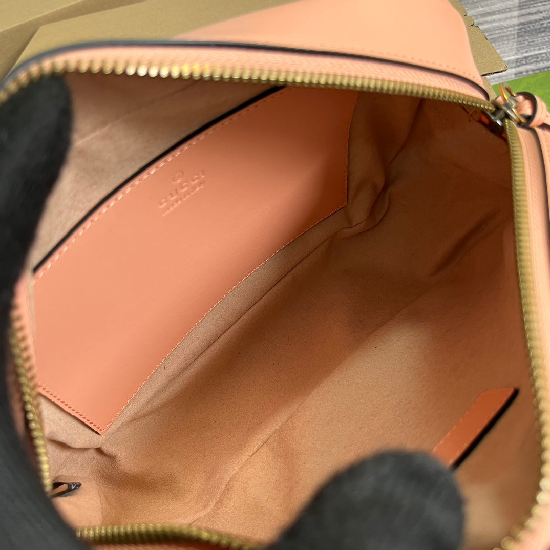 Gucci Marmont Small 24 Matelassé in Peach Pink Calfskin Bag