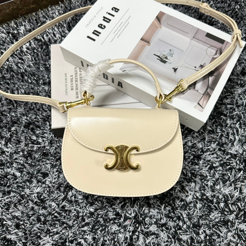 Celine Besace Triphome 17 Calfskin White Bag