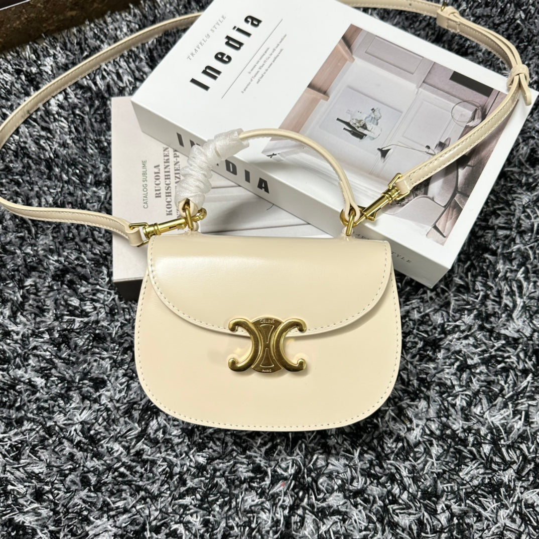 Celine Besace Triphome 17 Calfskin White Bag