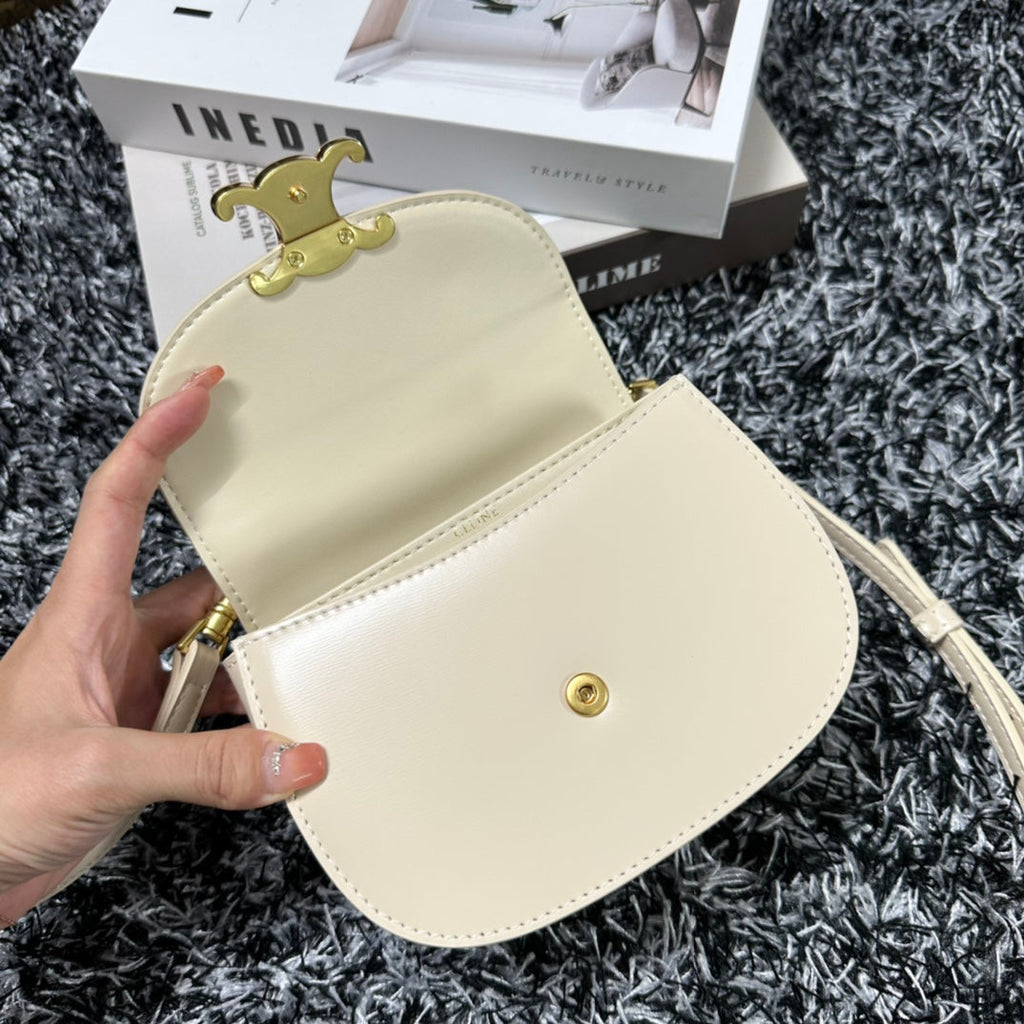 Celine Besace Triphome 17 Calfskin White Bag