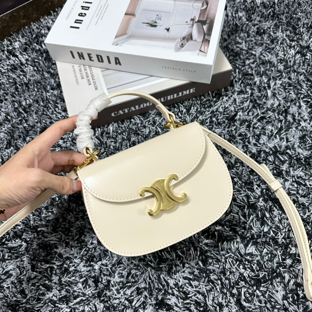 Celine Besace Triphome 17 Calfskin White Bag