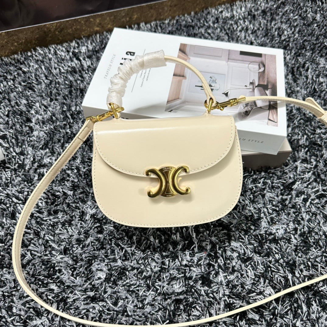 Celine Besace Triphome 17 Calfskin White Bag