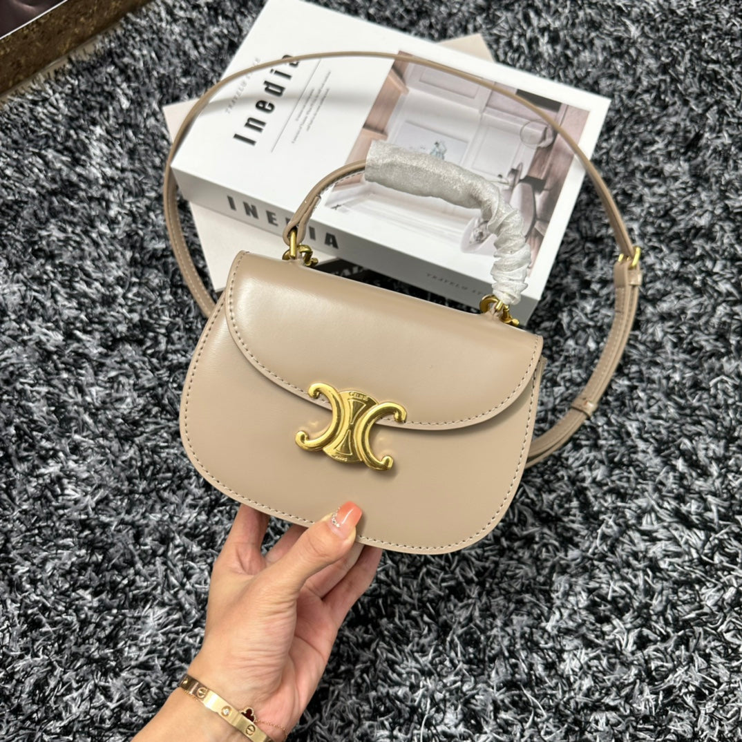 Celine Besace Triphome 17 Calfskin Beige Cream Bag