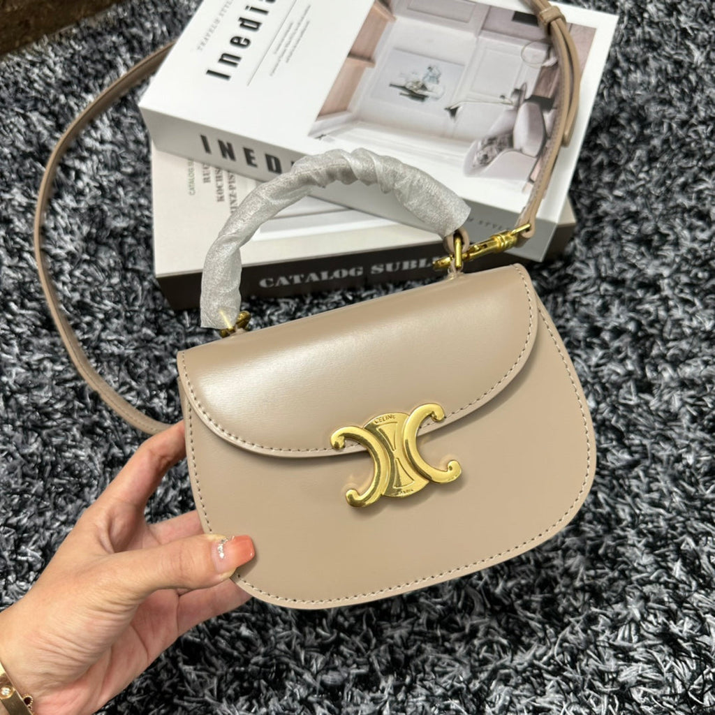 Celine Besace Triphome 17 Calfskin Beige Cream Bag