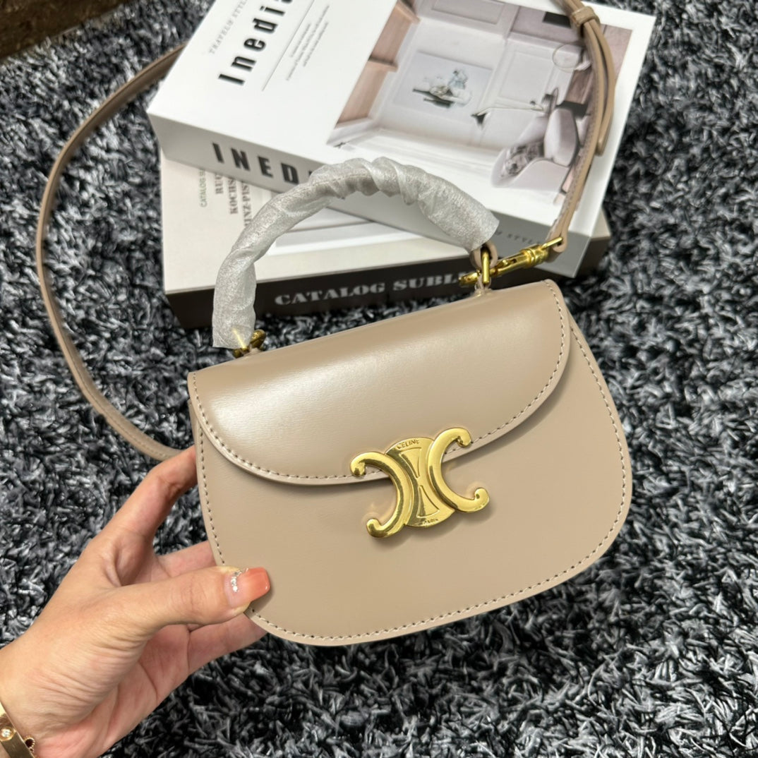 Celine Besace Triphome 17 Calfskin Beige Cream Bag