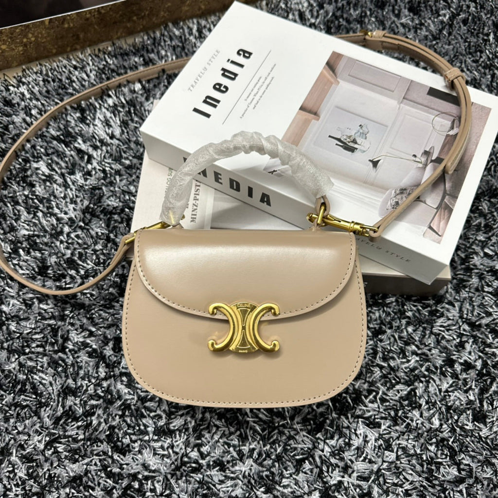 Celine Besace Triphome 17 Calfskin Beige Cream Bag