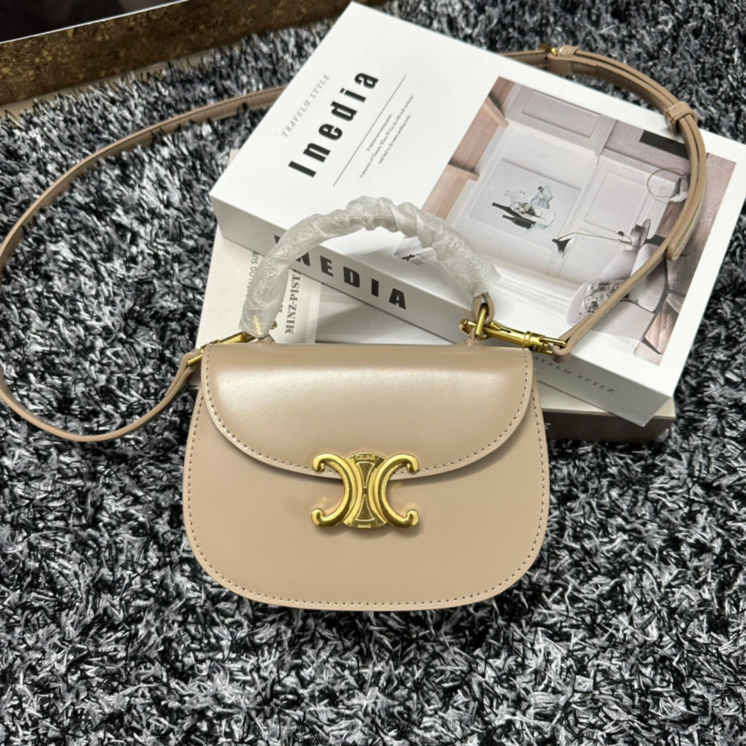 Celine Besace Triphome 17 Calfskin Beige Cream Bag