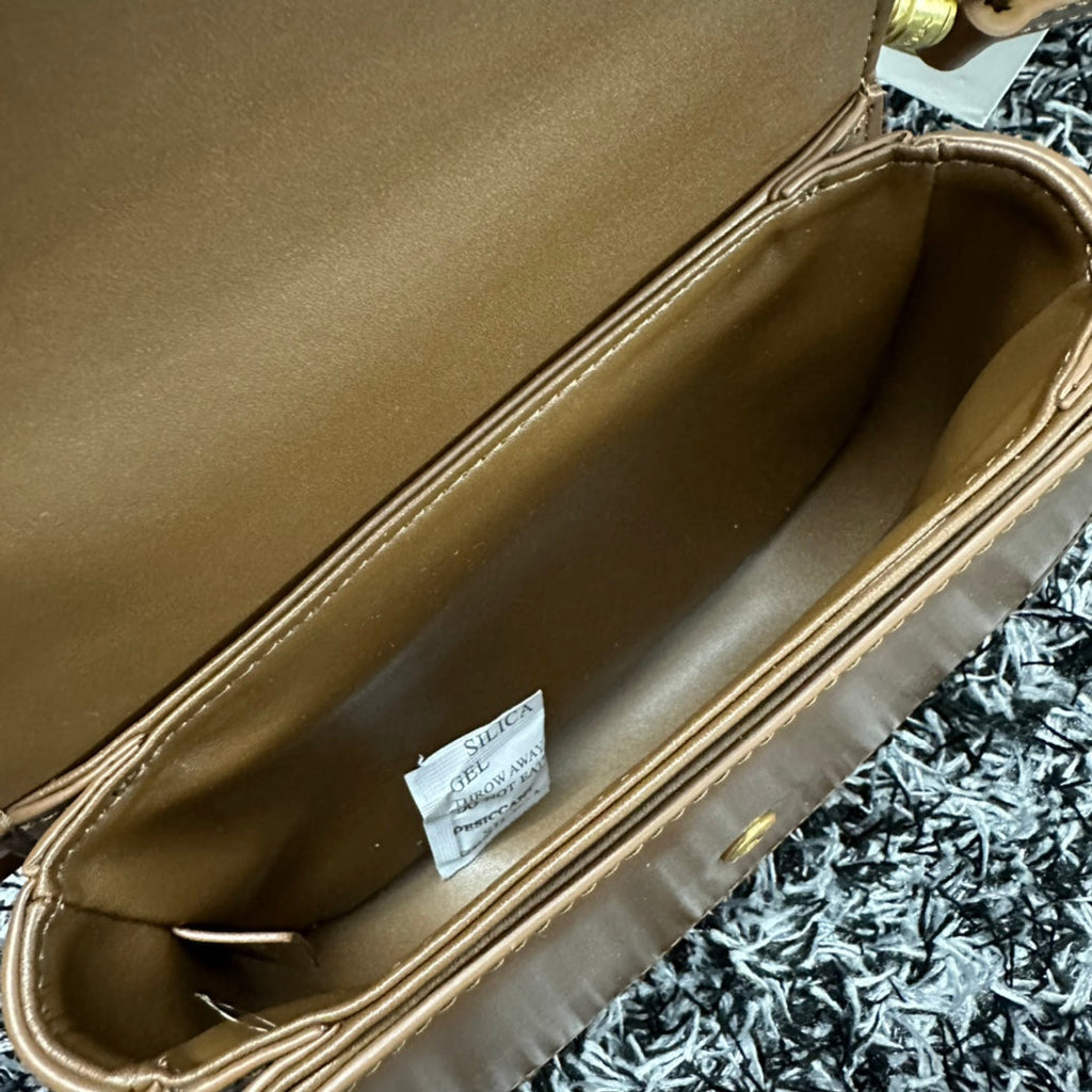 Celine Besace Triphome 17 Calfskin Caramel Brown Bag