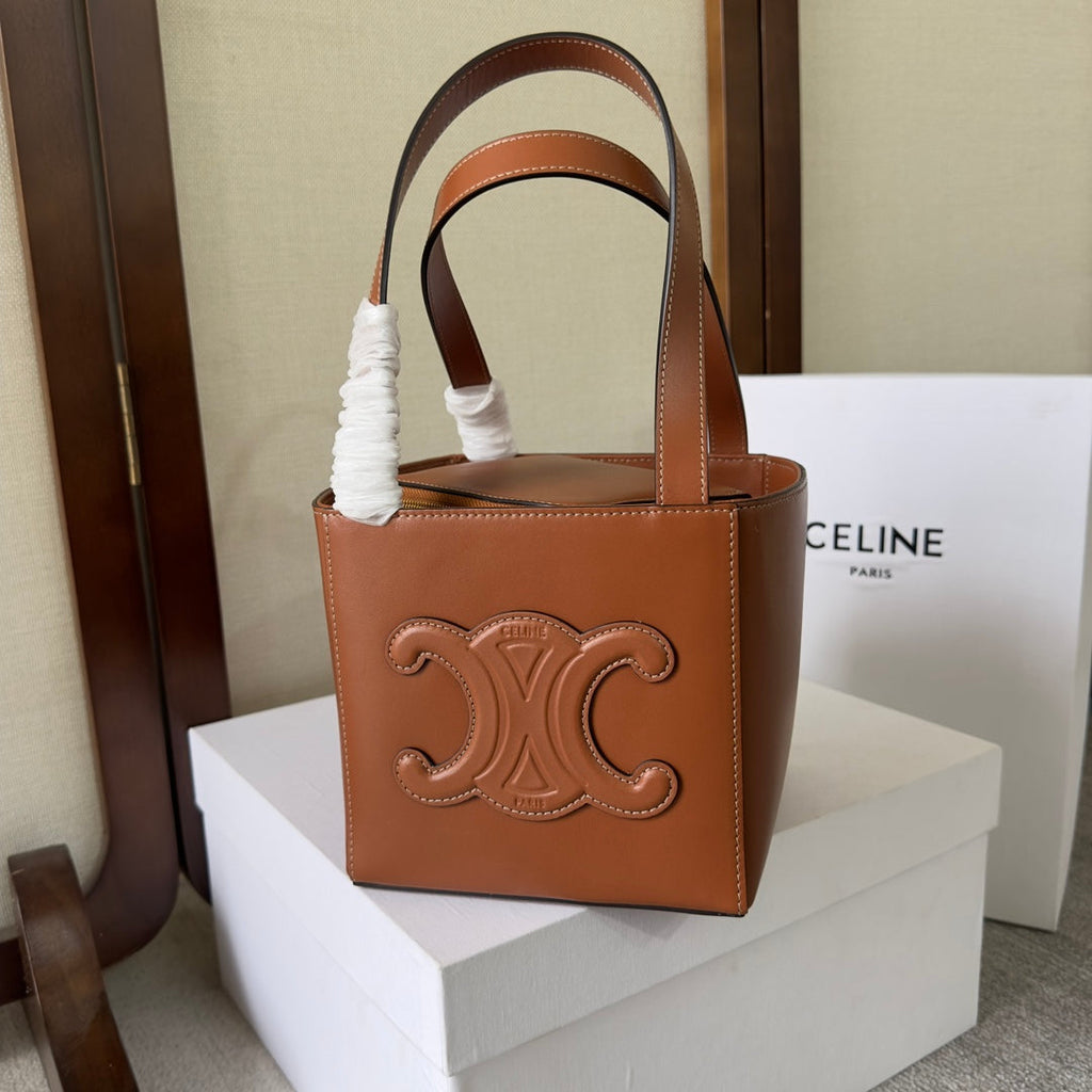 Celine Cuirtriomphe 15 Brown in Stock Japan Handbag Calfskin