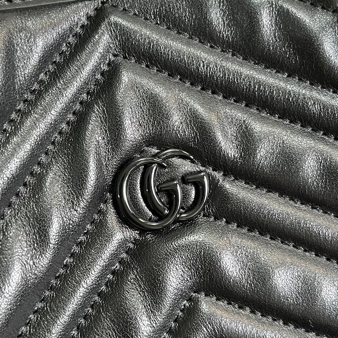 Gucci Marmont Large 38 Tote in Black Calfskin