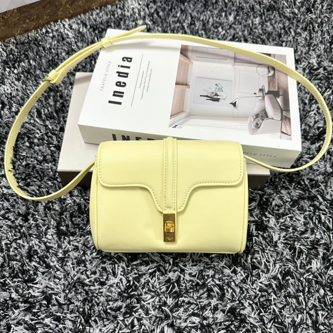 Celine Classic Mini 18 Yellow Pastel Calfskin Bag